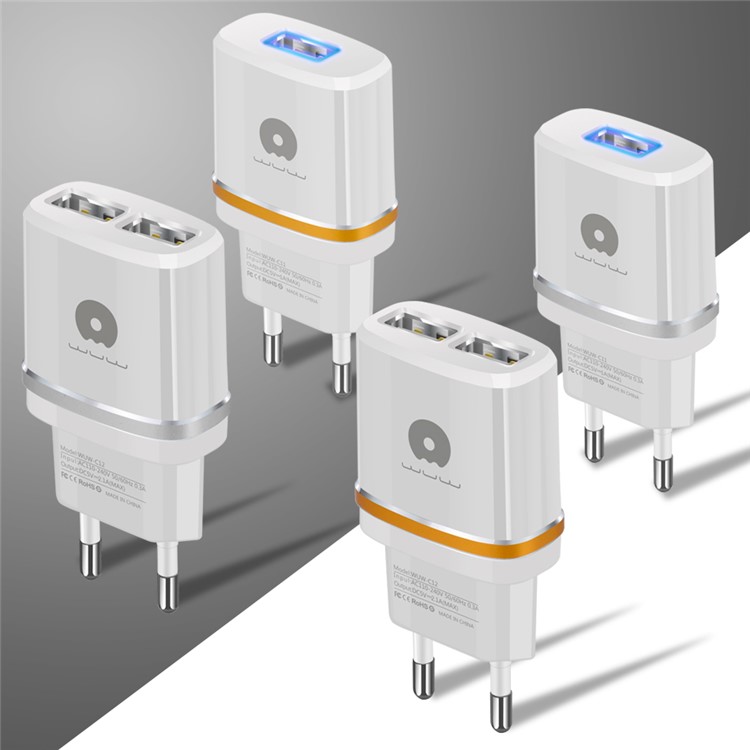 WUW C11 5V 1A Single USB Mobile Travel Charger Adapter for Mobile Phones - EU Plug / Silver-9