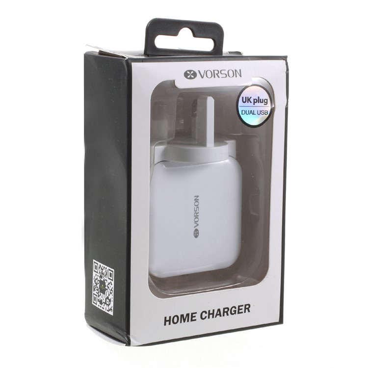 VORSON VT-004 30W 4.8A QC 3.0 Quick Charge 2 USB Home Charger (CE/FCC/RoHS) - White / UK Plug-5