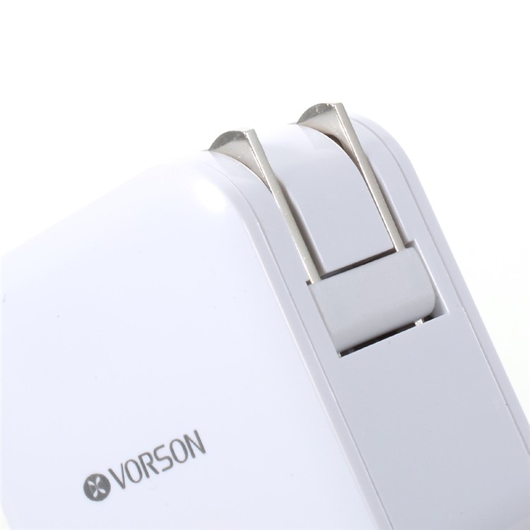 VORSON Dual USB 5V 2.4A Wall Charger Travel Adapter for iPhone iPad Samsung etc. (VCC-002) - White / US Plug-3