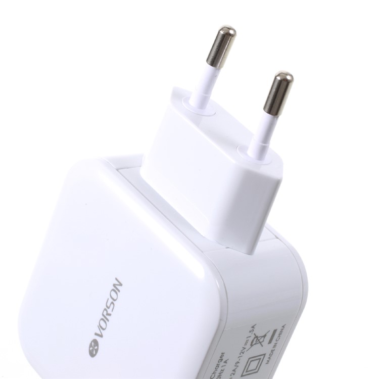 VORSON 30W Dual-port USB Travel Charger Support QC3.0 (CE/FCC/RoHS) - White / EU Plug-5