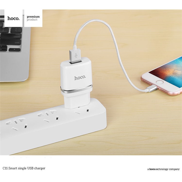 HOCO C11 DC 5V 1A Wall Travel Charger Adapter Single USB Port for iPhone Samsung Etc - EU Plug-4