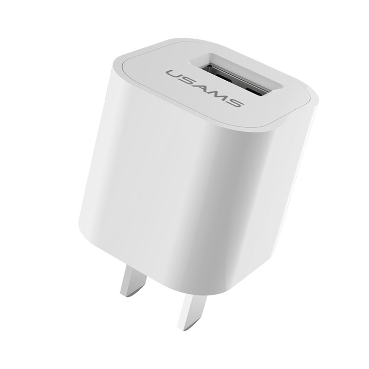 USAMS 1A USB AC Power Adapter Wall Travel Charger for iPhone Samsung - White / ECN Standard (US-CC018)-3