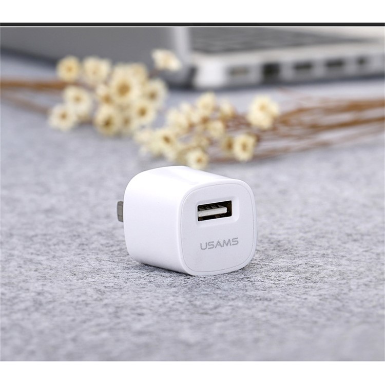 USAMS 1A USB AC Power Adapter Wall Travel Charger for iPhone Samsung - White / ECN Standard (US-CC018)-7