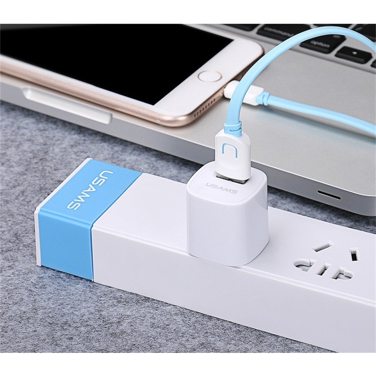 USAMS 1A USB AC Power Adapter Wall Travel Charger for iPhone Samsung - White / ECN Standard (US-CC018)-8