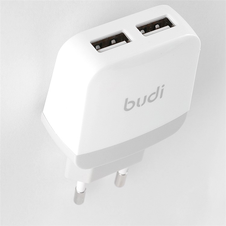 BUDI 2.4A 12W Dual USB Wall Charger Power Adapter for Mobile Phones & Tablets - EU Plug-1