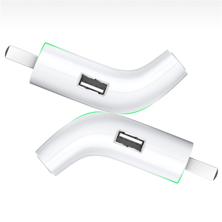 BASEUS Curved Dual USB Port 2.4A Portable Wall Charger for iPhone iPad Samsung Huawei Etc - White / CN Standard-7