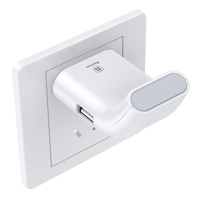 BASEUS Curved Dual USB Port 2.4A Portable Wall Charger for iPhone iPad Samsung Huawei Etc - White / CN Standard-8