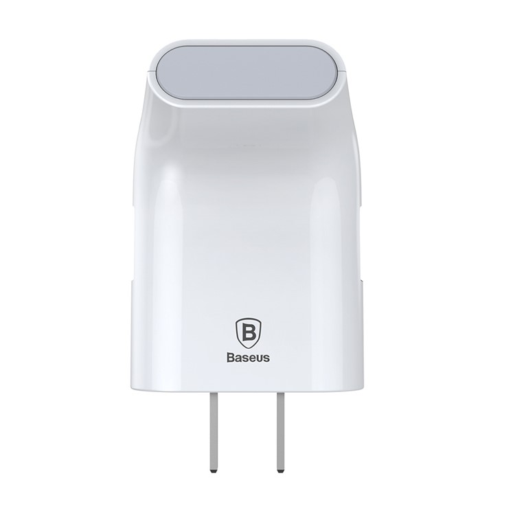 BASEUS Curved Dual USB Port 2.4A Portable Wall Charger for iPhone iPad Samsung Huawei Etc - White / CN Standard-9