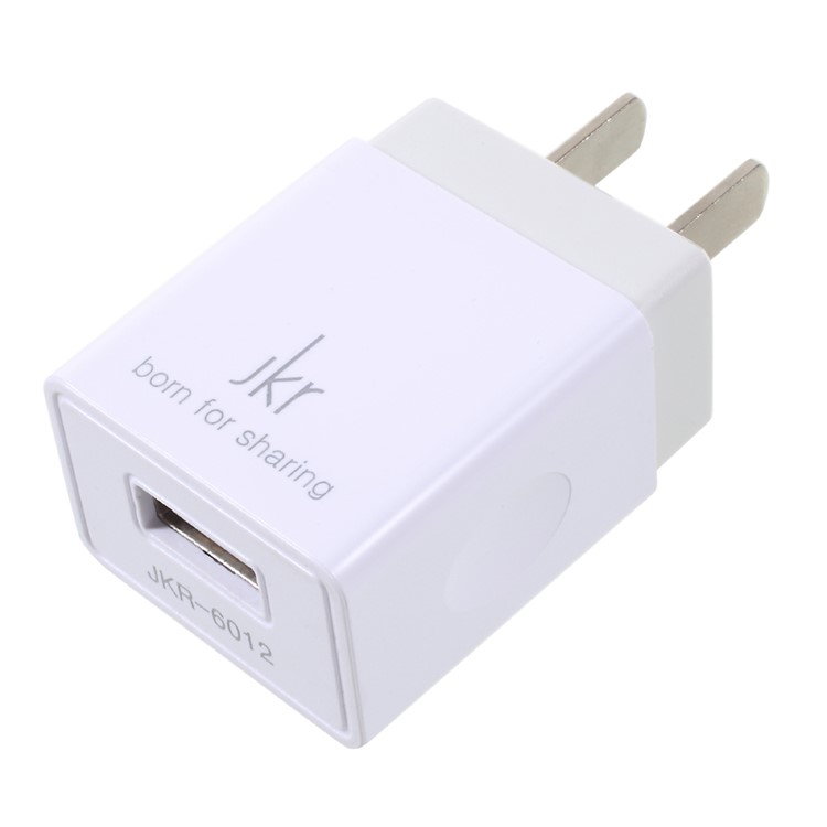 JKR-6012 5V 1A USB Travel Charger Adapter for iPhone Samsung Cellphone - US Plug / White-1