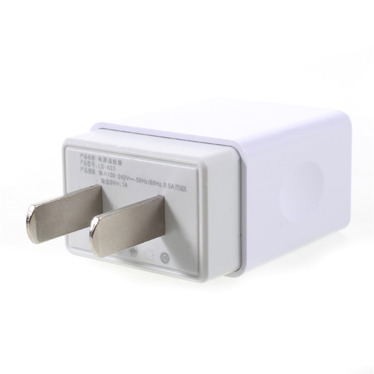 JKR-6012 5V 1A USB Travel Charger Adapter for iPhone Samsung Cellphone - US Plug / White-3
