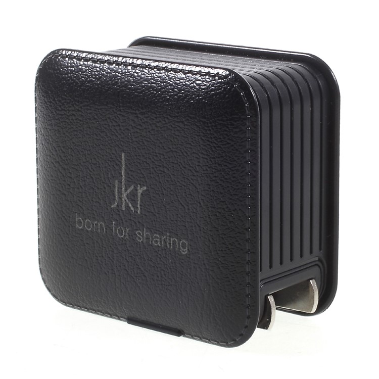 JKR-6105 2-Port USB Travel Charger for iPhone iPad Samsung - US Plug / Black-3