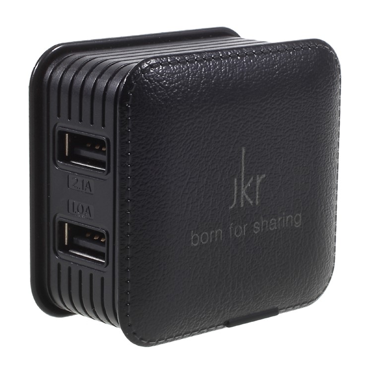 JKR-6105 2-Port USB Travel Charger for iPhone iPad Samsung - US Plug / Black-6