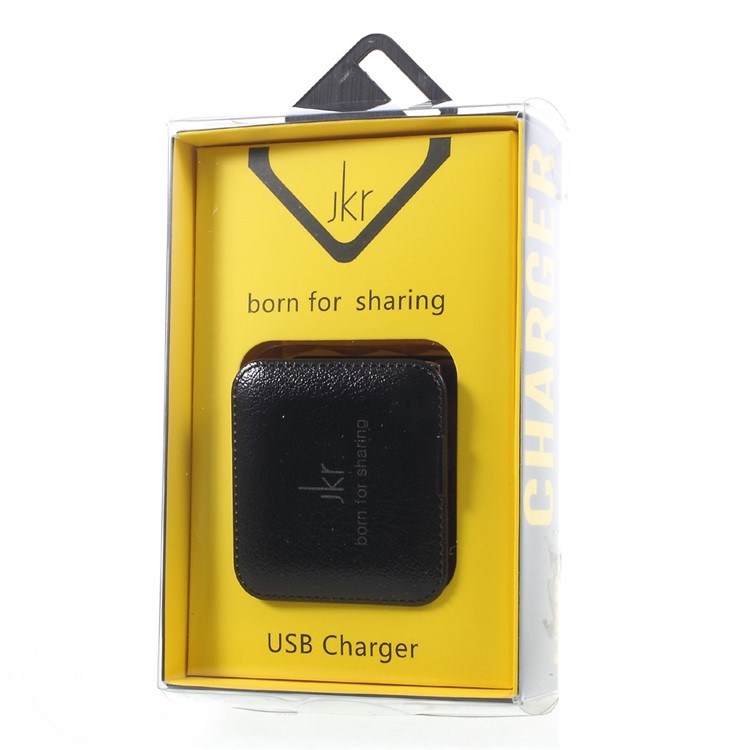 JKR-6105 2-Port USB Travel Charger for iPhone iPad Samsung - US Plug / Black-7