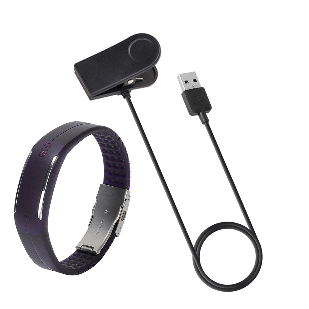 USB Charging Dock Clip with 1m Cable for Polar Loop 1 Loop 2 - Black-1