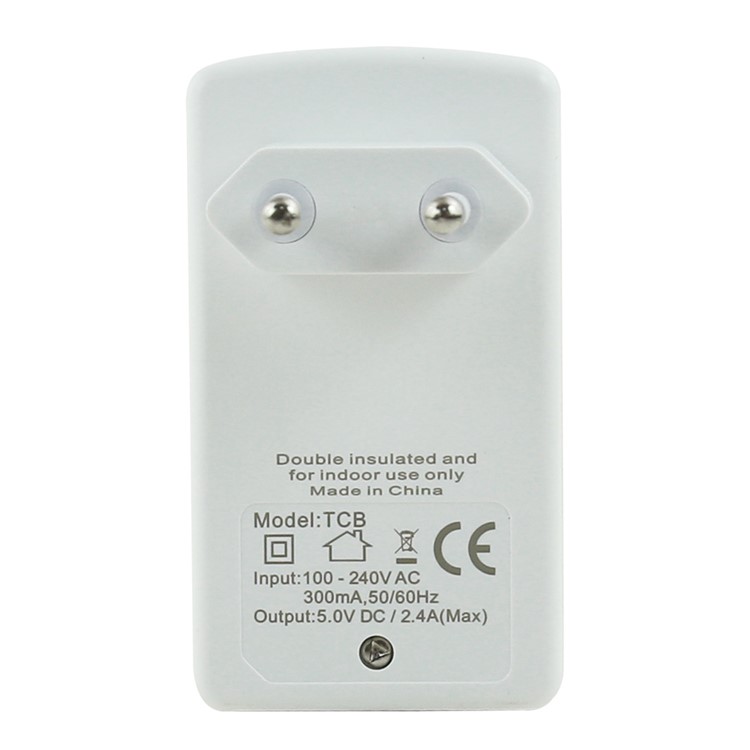 PIERRE CARDIN 2 USB Ports DC 5V Portable Wall Charger for iPhone Samsung LG Etc (PCQ-E09) - White / EU Plug-4