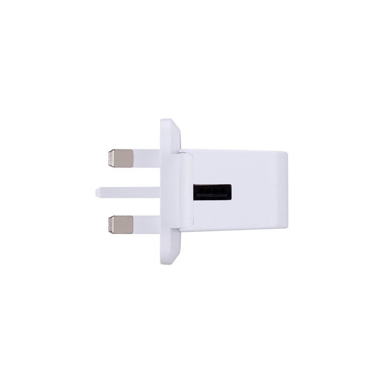 MOMAX 5V /2.4A single Port USB Portable Intelligent Digital Wall Charger - White / UK Plug-3