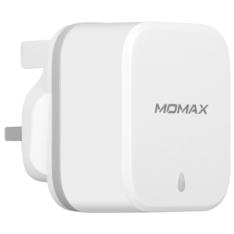 MOMAX 5V 3.4A 2-Port USB Portable Charger - White / UK Plug-4