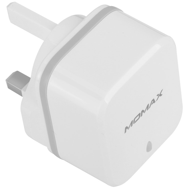 MOMAX 5V 3.4A 2-Port USB Portable Charger - White / UK Plug-8