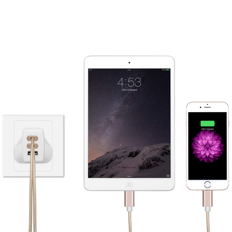 MOMAX 5V /4A 3-Port USB Portable Intelligent Digital Wall Charger - White / UK Plug-10