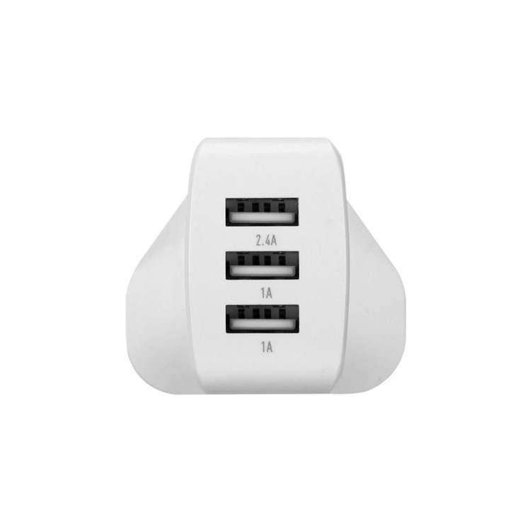 MOMAX 5V /4A 3-Port USB Portable Intelligent Digital Wall Charger - White / UK Plug-3