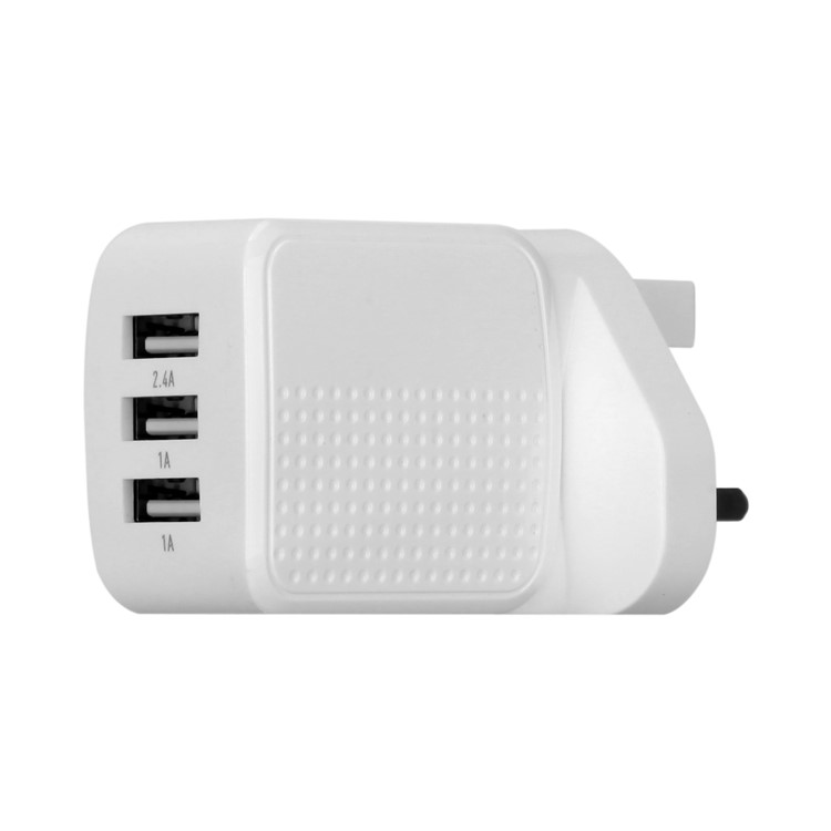MOMAX 5V /4A 3-Port USB Portable Intelligent Digital Wall Charger - White / UK Plug-7