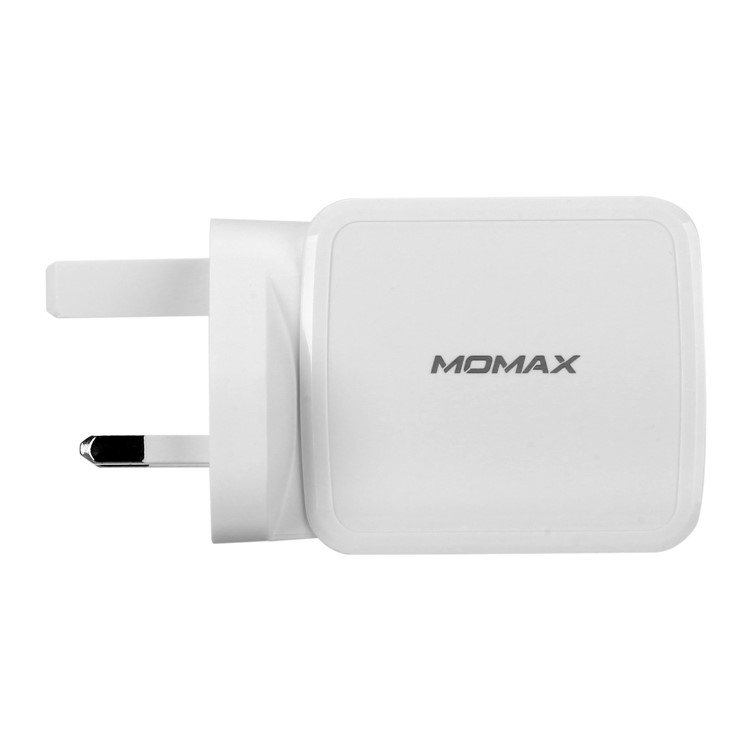 MOMAX 5V /4.8A 4-Port USB Portable Intelligent Digital Wall Charger - White / UK Plug-4