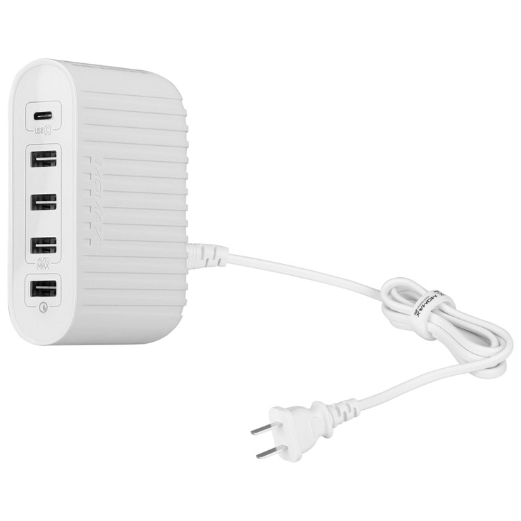 MOMAX U Bull 40W 5-Port USB Travel Charger with Quick Charge 3.0 + Type-C Ports - White / CN Plug-1