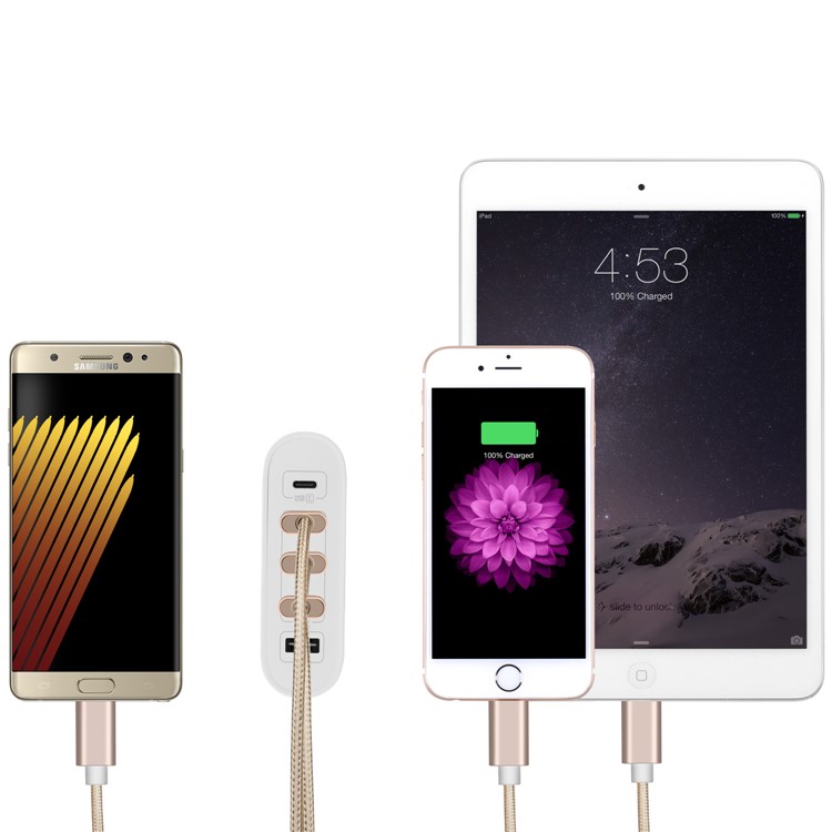 MOMAX U Bull 40W 5-Port USB Travel Charger with Quick Charge 3.0 + Type-C Ports - White / CN Plug-2