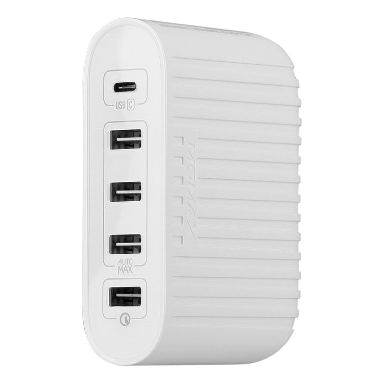 MOMAX U Bull 40W 5-Port USB Travel Charger with Quick Charge 3.0 + Type-C Ports - White / CN Plug-3