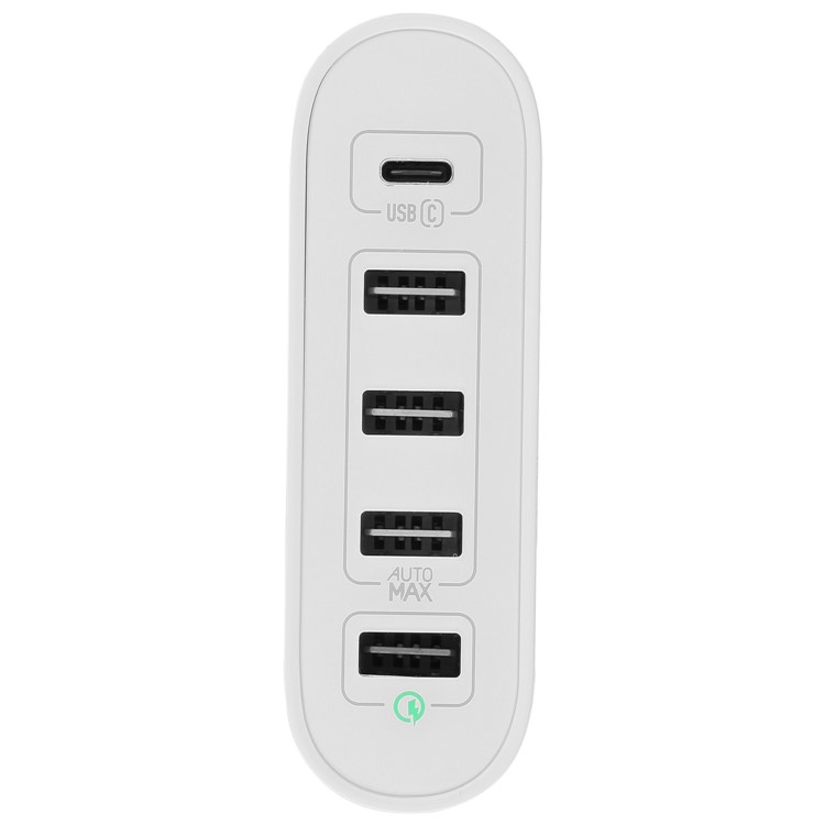 MOMAX U Bull 40W 5-Port USB Travel Charger with Quick Charge 3.0 + Type-C Ports - White / CN Plug-5
