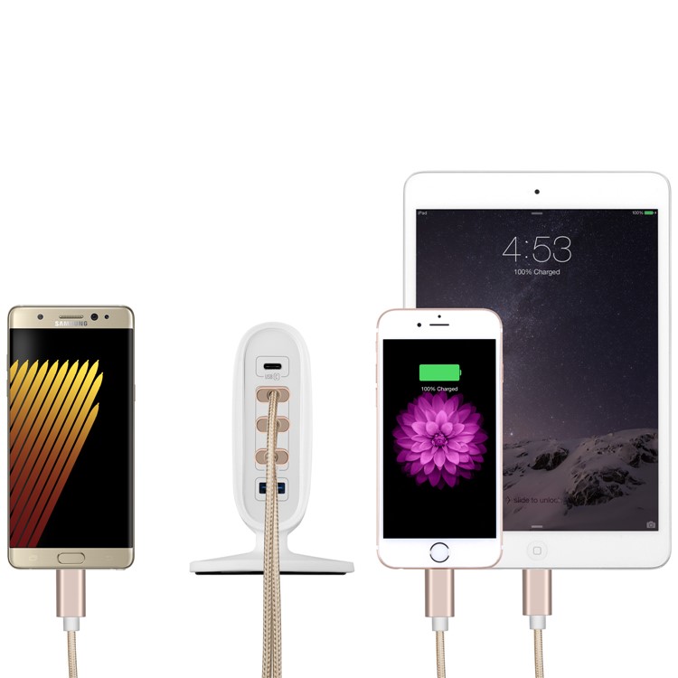 MOMAX U Bull 40W 5-Port USB Charging Station with Quick Charge 3.0 + Type-C Ports - White / UK Plug-11