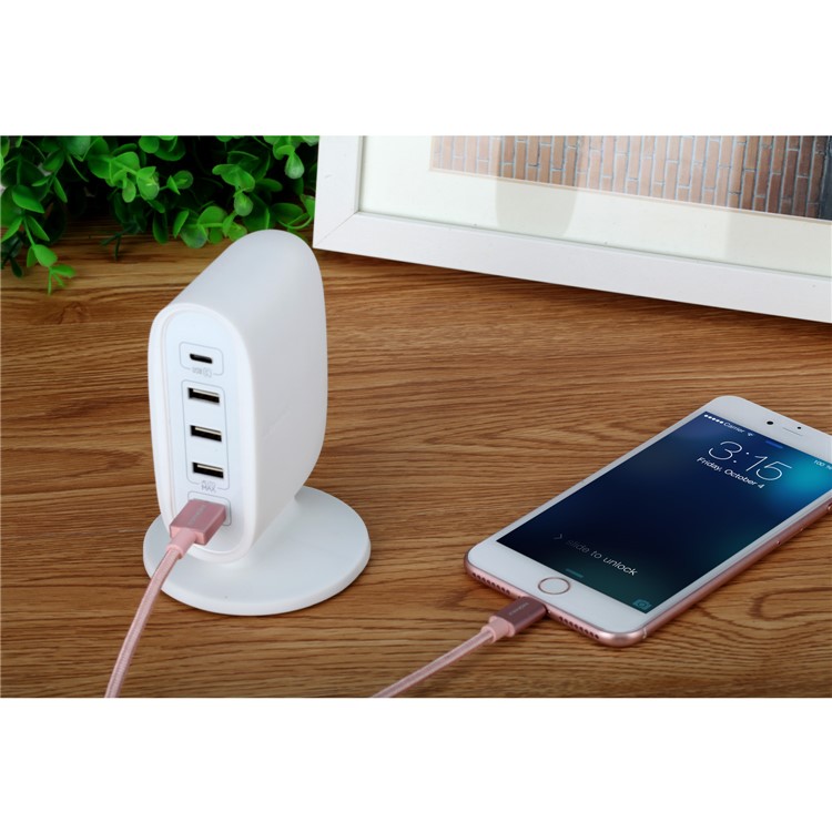 MOMAX U Bull 40W 5-Port USB Charging Station with Quick Charge 3.0 + Type-C Ports - White / UK Plug-12