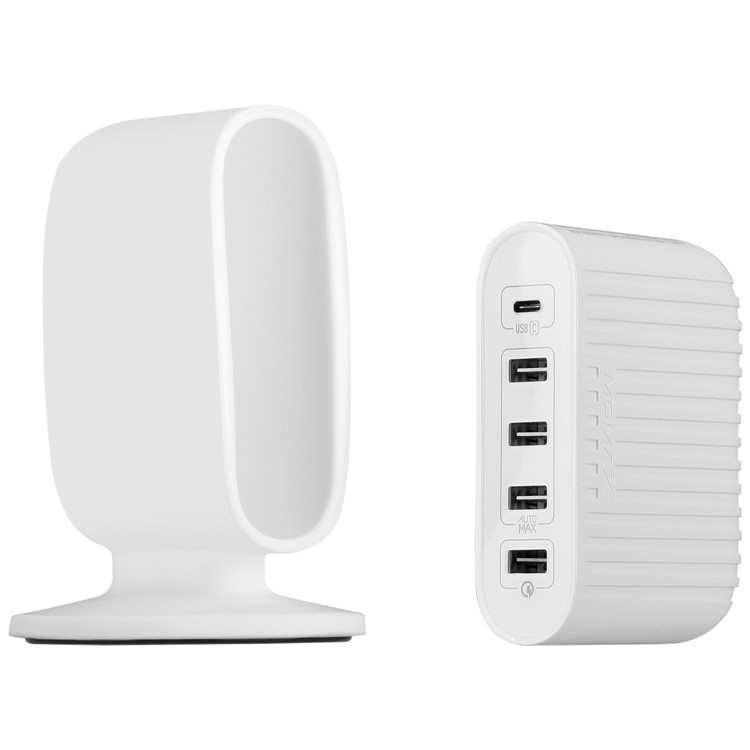 MOMAX U Bull 40W 5-Port USB Charging Station with Quick Charge 3.0 + Type-C Ports - White / UK Plug-2