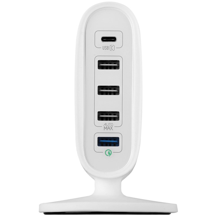 MOMAX U Bull 40W 5-Port USB Charging Station with Quick Charge 3.0 + Type-C Ports - White / UK Plug-5