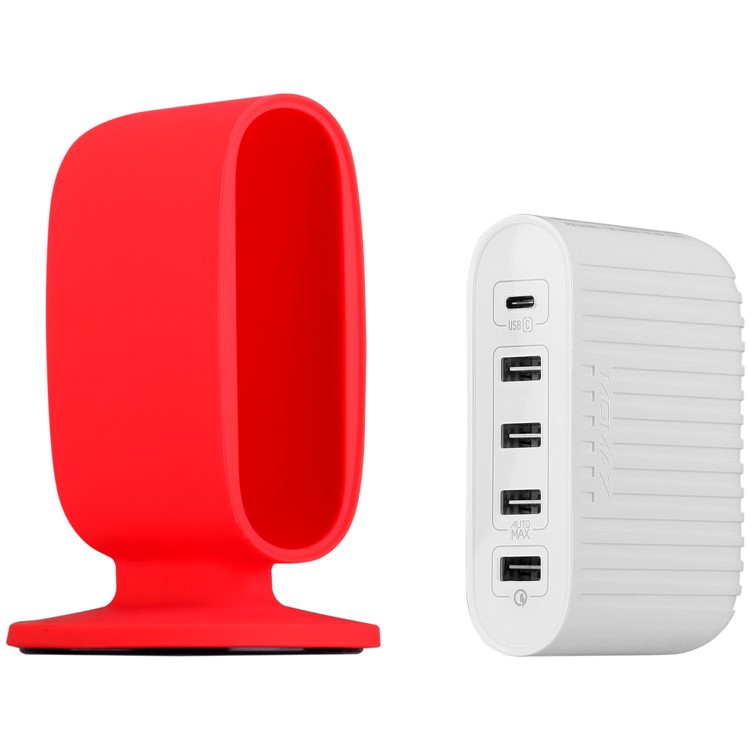 MOMAX U Bull 40W Quick Charge 3.0 + Type-C + 3*USB Ports Desktop Charger for Phones & Tablets - Red / UK Plug-2