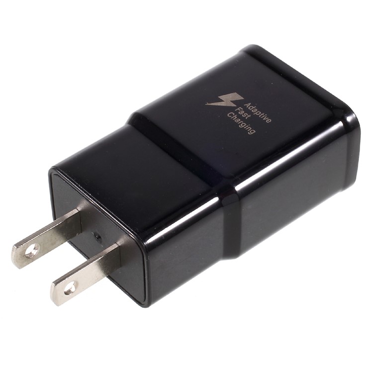 9V Adaptive Fast Charging Travel Power Adapter for Samsung Galaxy S8 - Black/US Plug-3
