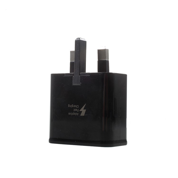 9V USB Portable Fast Charging Charger Adapter for Samsung Galaxy S8 etc - Black / UK Plug-4