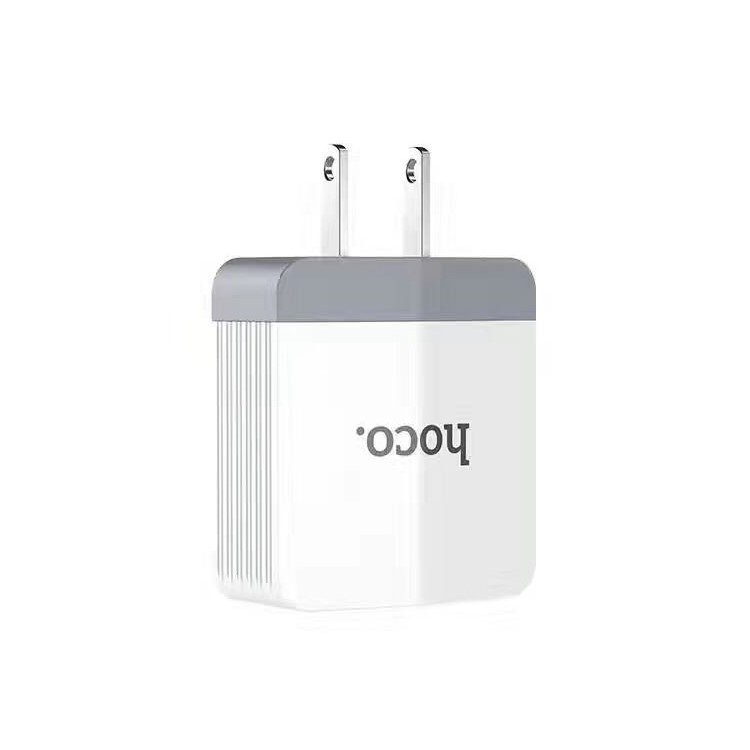 HOCO C13B Dual USB Charger Portable Travel Adapter for iPhone iPad Samsung Cellphone Tablet - White / US Plug-7