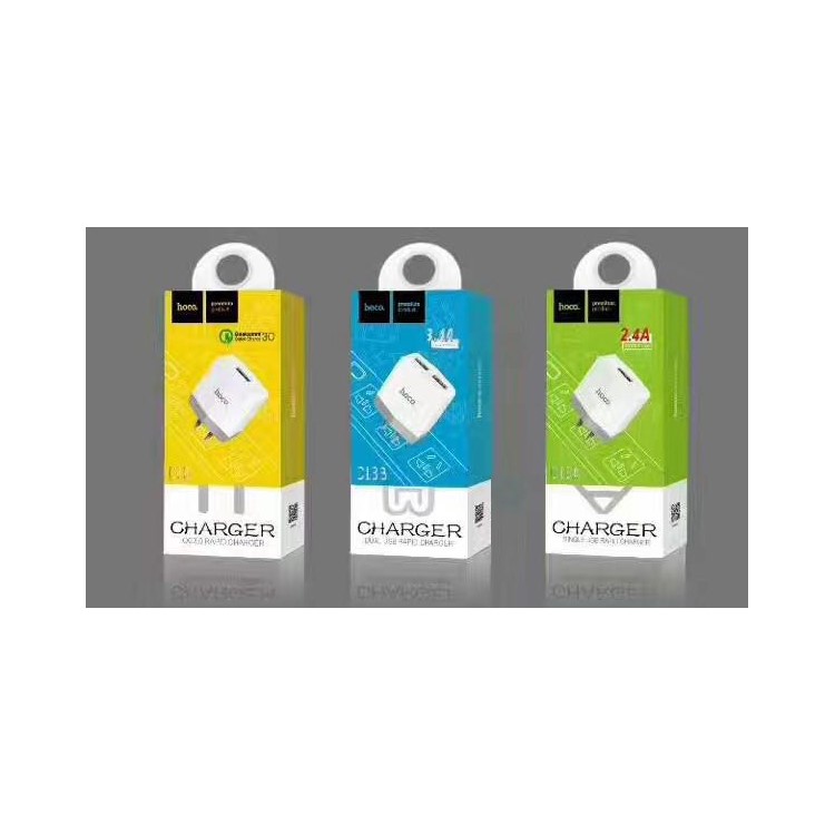HOCO C13B Dual USB Charger Portable Travel Adapter for iPhone iPad Samsung Cellphone Tablet - White / US Plug-8