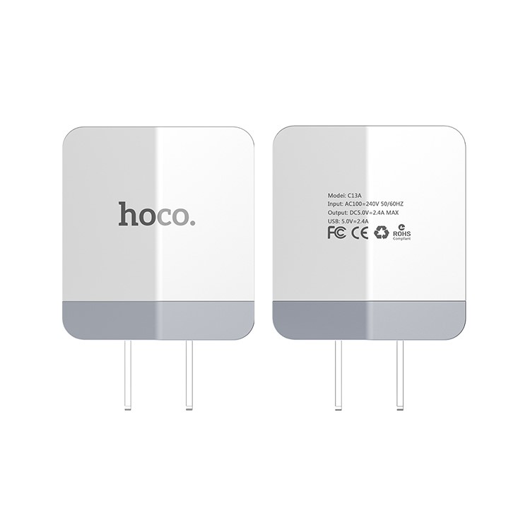 HOCO C13A Wall Charger Adapter with Micro USB Cable Kit for Samsung Huawei Sony - US Plug-2