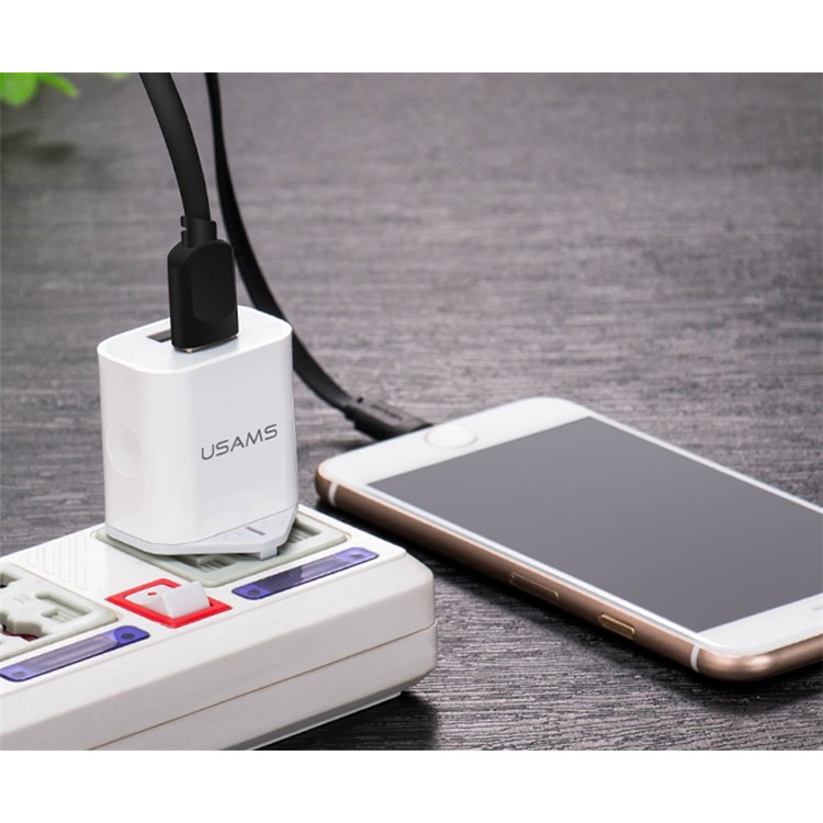 USAMS 5V 2.4A Dual USB Travel Wall Charger for iPhone Samsung HTC Etc (US-CC022) - UK Plug-11