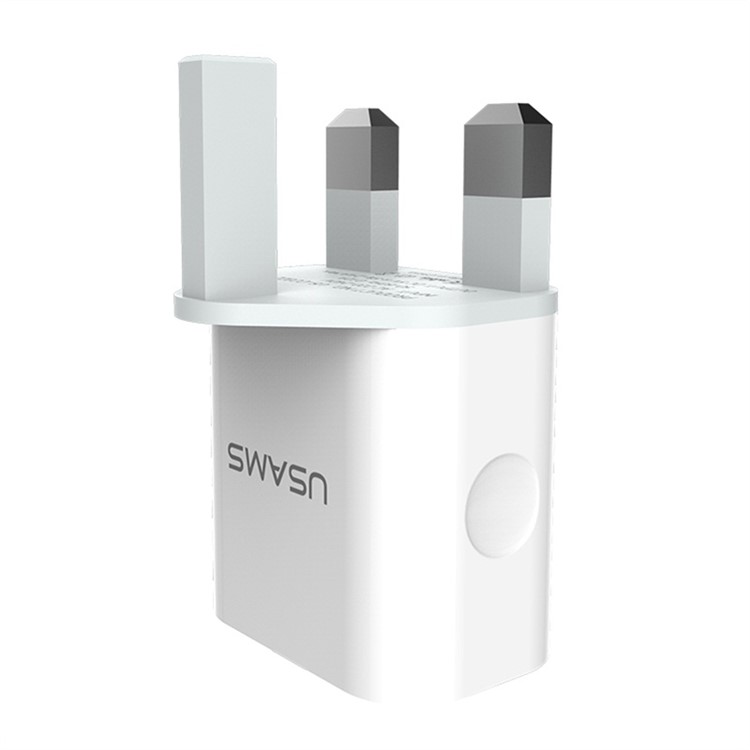 USAMS 5V 2.4A Dual USB Travel Wall Charger for iPhone Samsung HTC Etc (US-CC022) - UK Plug-3
