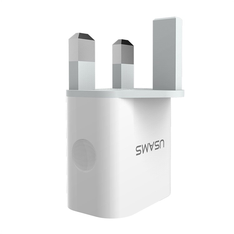 USAMS 5V 2.4A Dual USB Travel Wall Charger for iPhone Samsung HTC Etc (US-CC022) - UK Plug-6