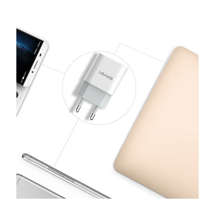 USAMS 5V 2.4A Dual USB Wall Travel Charger for iPhone Samsung HTC Etc (US-CC023) - EU Plug-10