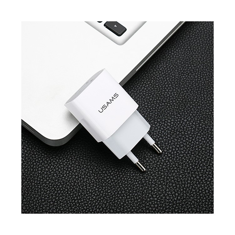 USAMS 5V 2.4A Dual USB Wall Travel Charger for iPhone Samsung HTC Etc (US-CC023) - EU Plug-11