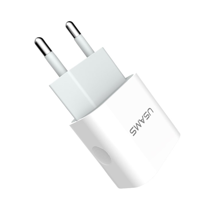 USAMS 5V 2.4A Dual USB Wall Travel Charger for iPhone Samsung HTC Etc (US-CC023) - EU Plug-3