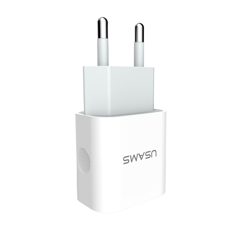USAMS 5V 2.4A Dual USB Wall Travel Charger for iPhone Samsung HTC Etc (US-CC023) - EU Plug-4