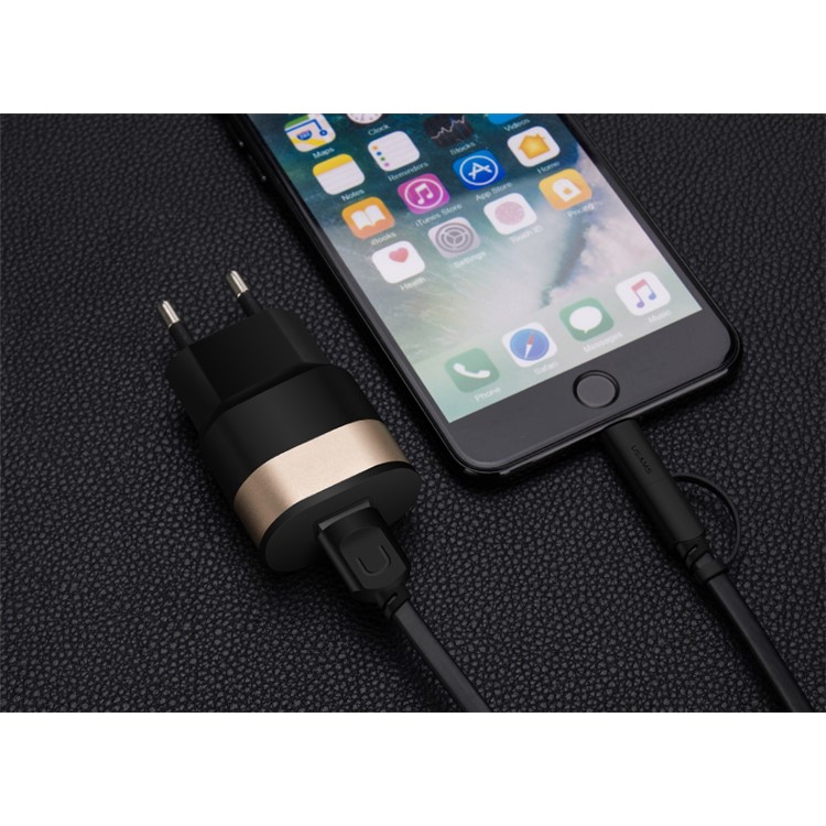 USAMS 2A USB Power Adapter Wall Travel Charger - EU Plug (US-CC021)-11