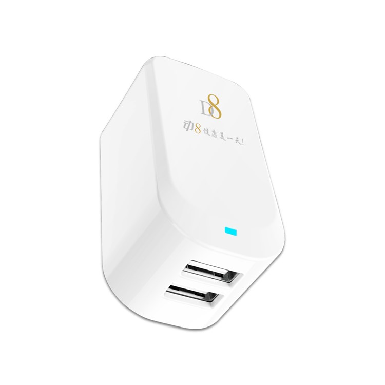 D8 PHC-1112 5V 2.4A Dual USB Travel Wall Charger with Intelligent Charging IC - CN Plug / White-10