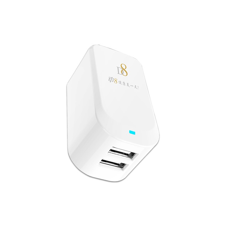 D8 PHC-1112 5V 2.4A Dual USB Travel Wall Charger with Intelligent Charging IC - CN Plug / White-9